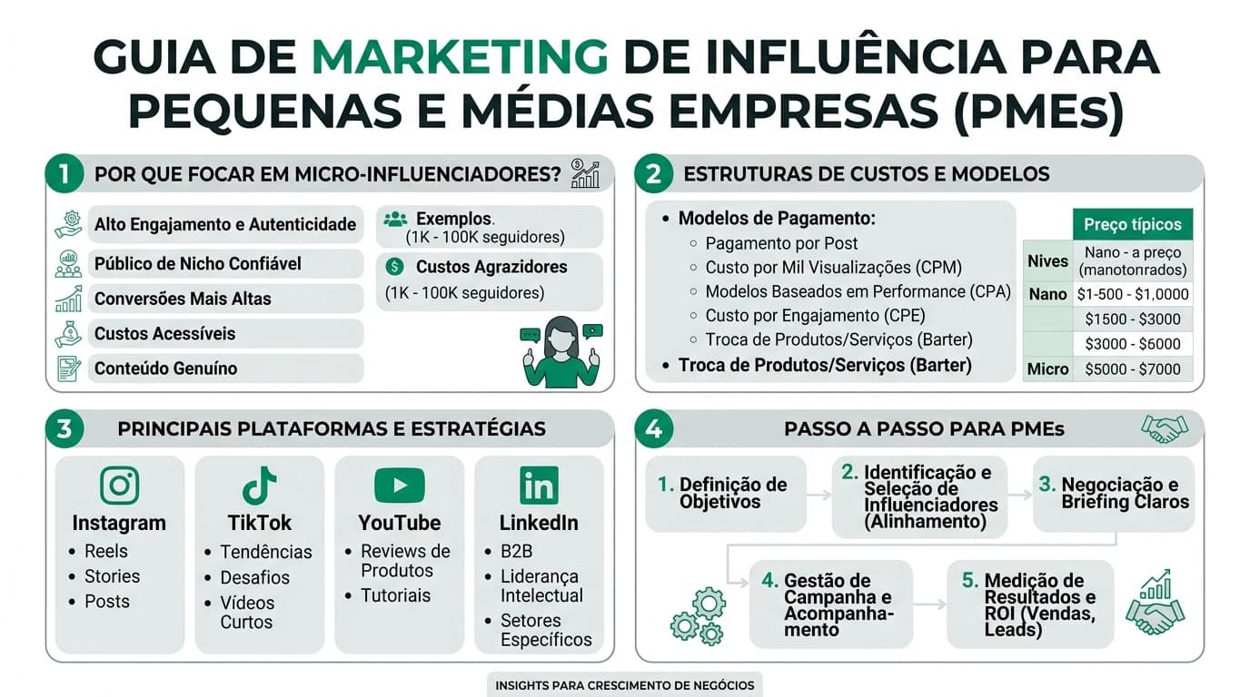 Infografia sobre marketing de influência para PMEs em Portugal