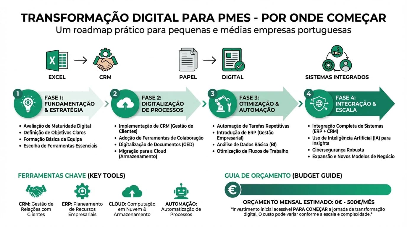 Ilustração de transformação digital para PMEs